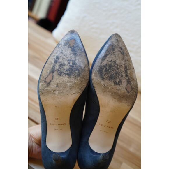 Cole Haan Cushioned Insole Grand OS Suede Courts Heels Pumps Dark Gray Size 6 - Picture 13 of 14